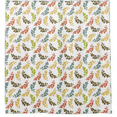 Kies een achtergrondkleur - Vallend bladpatroon Douchegordijn (Voorkant)