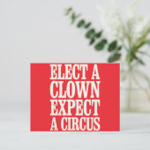 Kies een clown en verwacht een circus tegen Trump Briefkaart (Staand voorkant)