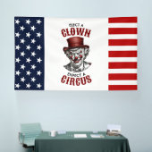 Kies een clown, verwacht een circus grappig anti-T Spandoek (Beurs)