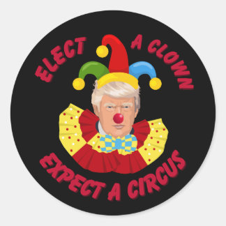 Kies een clown Verwacht een circus Grappig Donald  Ronde Sticker