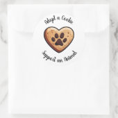 Kies een Cookie Dierenreddingondersteuning Ronde Sticker (Tas)