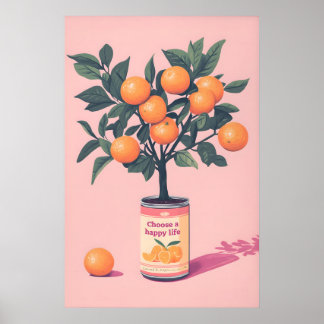 Kies een gelukkig leven kunstprint, Motiverend Ora Poster