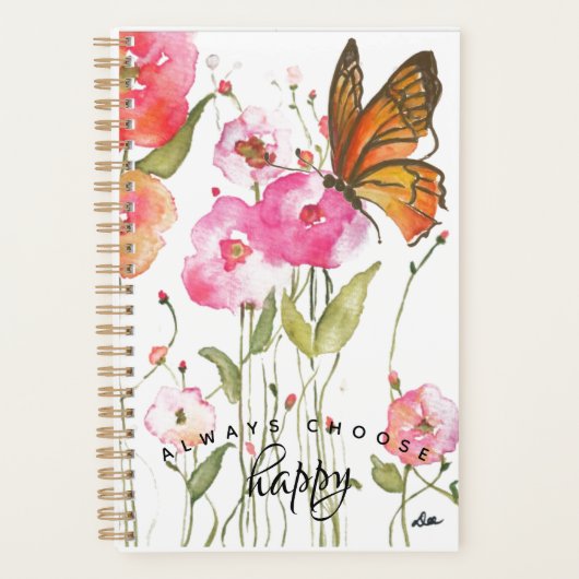 Kies een Happy Butterfly Garden Spiral Planner (Voorkant)