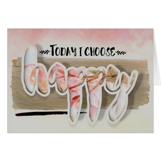Kies een Happy Typography Flowers Blank Card (Voorkant Horizontaal)