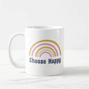 Kies een Inspirerend voor Happy Cute Retro-regenbo Koffiemok