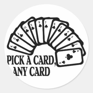 Kies een Kaart Ronde Sticker