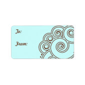 Kies een kleur Charming Swirls Gift Labels (Voorkant)
