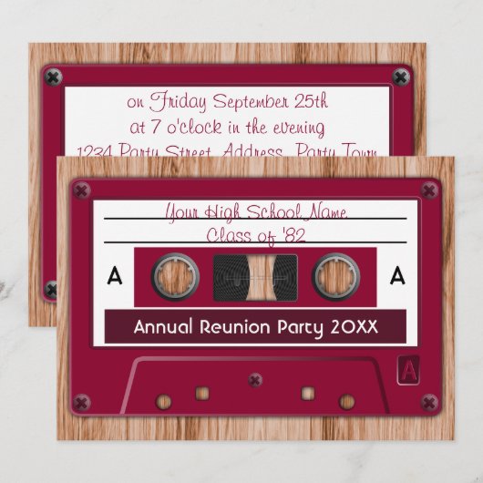 Kies een kleur High School Reunion Party Kaart (Voorkant / Achterkant)