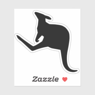 Kies een kleur kangoeroe silhouet sticker