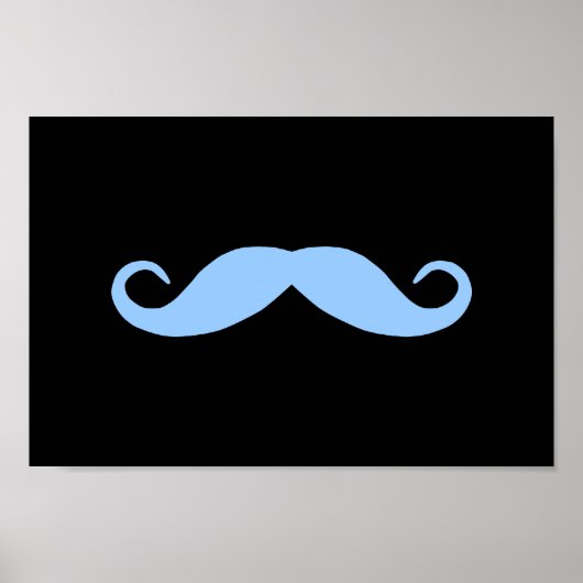 Kies Een Kleur Snor op Zwart Poster (Voorkant)