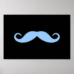 Kies een kleurenmostache op zwart poster