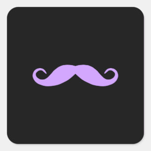 Kies een kleurenmostache op zwart vierkante sticker