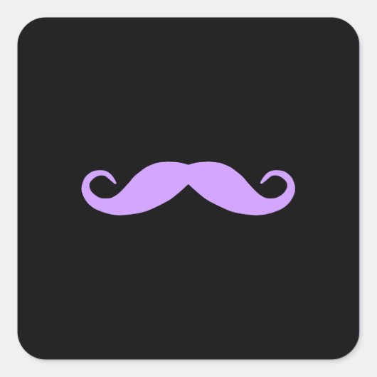 Kies een kleurenmostache op zwart vierkante sticker (Voorkant)
