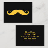 Kies een kleurenmostache op zwart visitekaartje (Voorkant / Achterkant)