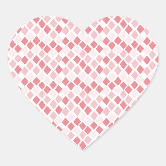 Kies een kleurenslag voor Harlequin Diamonds Hart Sticker (Voorkant)
