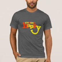 Kies een motivatie t-shirt met Happy yellow slogan
