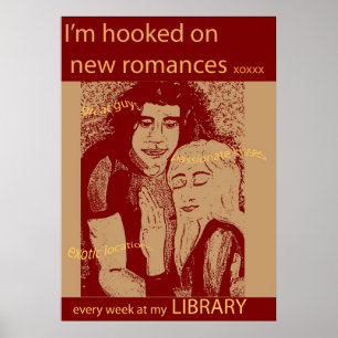Kies een nieuwe romance - in uw bibliotheek poster