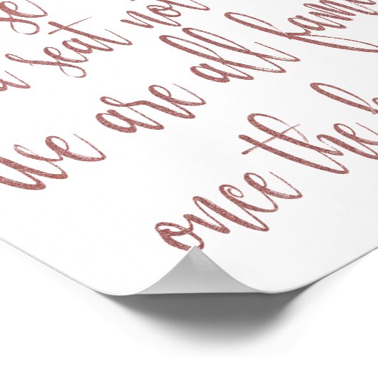 Kies een Roos Gold Glitter 8x10 bruiloft Poster (Hoek)