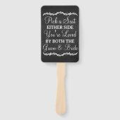 Kies een Seat Beide Side krijtbord bruiloft Handwaaier (Voorkant)