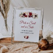 Kies een Seat bordeauxrood en blozend bloesembruil Poster