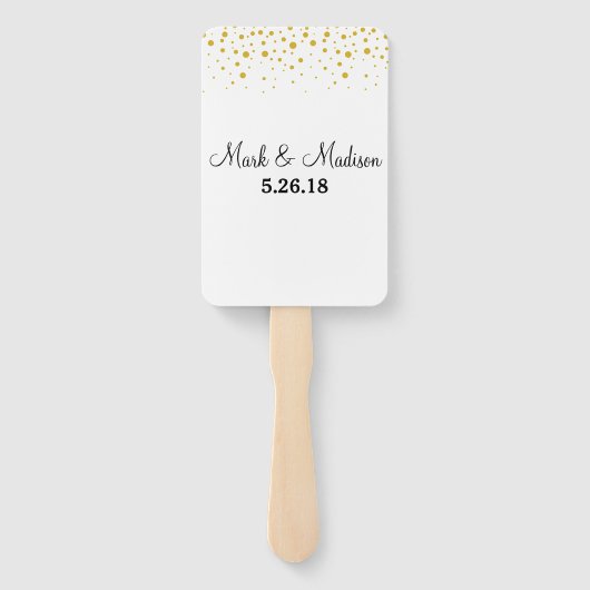 Kies een Seat Niet een Side gouden stippen bruilof Handwaaier (Achterkant)