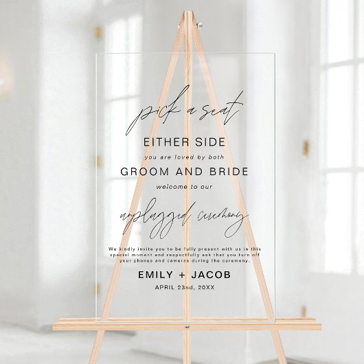 Kies een stoel aan beide zijden bruiloft zitplaats acryl bord