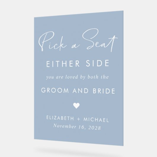 Kies een stoel aan beide zijden stoffige blauwe br acryl bord (Hoek)