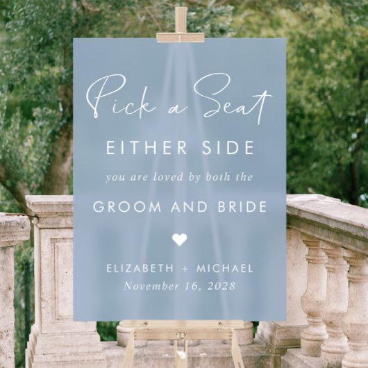 Kies een stoel aan beide zijden stoffige blauwe br acryl bord