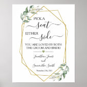 Kies een stoel aan beide zijden trouwceremonie gro poster (Voorkant)