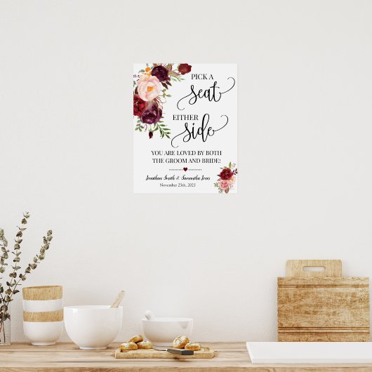 Kies een stoel aan beide zijden trouwceremonie Mar Poster (Keuken)