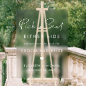 Kies een stoel aan beide zijden wit bruiloft zitpl acryl bord