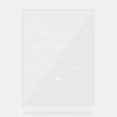 Kies een stoel aan beide zijden wit bruiloft zitpl acryl bord (Voorkant)