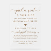 Kies een stoel aan weerszijden bruiloft zitplaatse acryl bord (Voorkant)