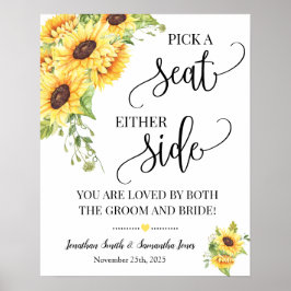 Kies een stoel aan weerszijden van de huwelijkscer poster