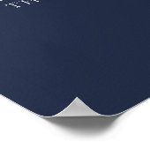 Kies een Stoel Burgundy Agate Zilver Navy Bruiloft Poster (Hoek)