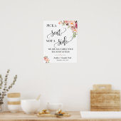 Kies een stoel en geen zijtrouwceremonie roze teke poster (Keuken)