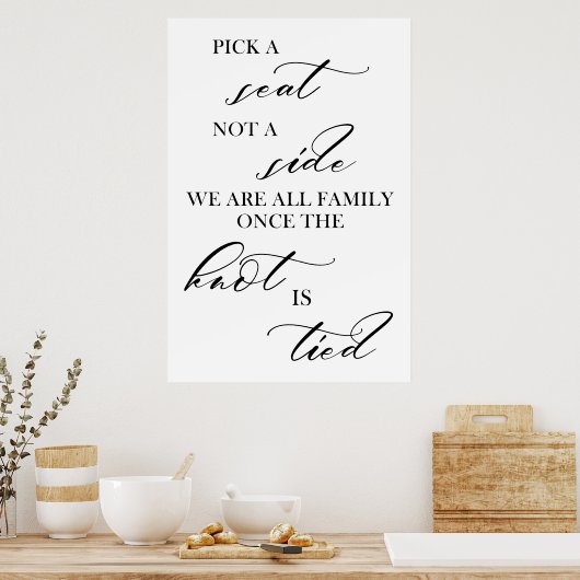 Kies een stoel, geen bijteken van het huwelijk poster (Keuken)