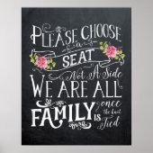 Kies een stoel, geen kant bord huwelijksfeest poster (Voorkant)