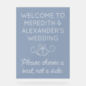 Kies een stoel, geen kant Translucent blauwe trouw Acryl Bord (Voorkant)