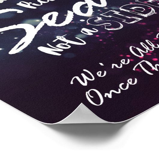 Kies een stoel, geen kant Trouw bloemig paars lich Poster (Hoek)