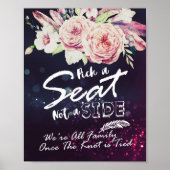 Kies een stoel, geen kant Trouw bloemig paars lich Poster (Voorkant)