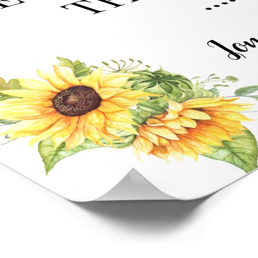 Kies een stoel, geen zijtrouwceremonie, zonnebloem poster (Hoek)