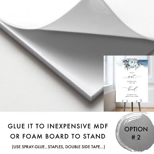 Kies een stoel niet een kant blauwe bloemen bruilo poster