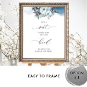 Kies een stoel niet een kant blauwe bloemen bruilo poster