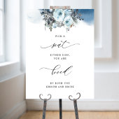 Kies een stoel niet een kant blauwe bloemen bruilo poster