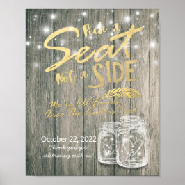 Kies Een Stoel Niet Een Kant Trouwbord Hout Mason  Poster