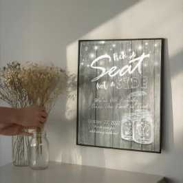 Kies Een Stoel Niet Een Kant Trouwbord Hout Mason  Poster