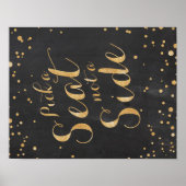 Kies een stoelkrijtje en een glitter trouwbord poster (Voorkant)