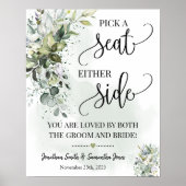 Kies een van beide zijden trouwceremonies eucalypt poster (Voorkant)