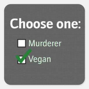 Kies één veganzenblad vierkante sticker